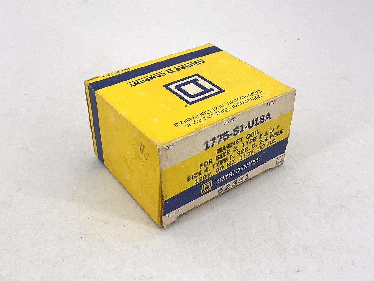 New Square D 1775-S1-U18A Magnet Coil 110/120V 50/60HZ 52351