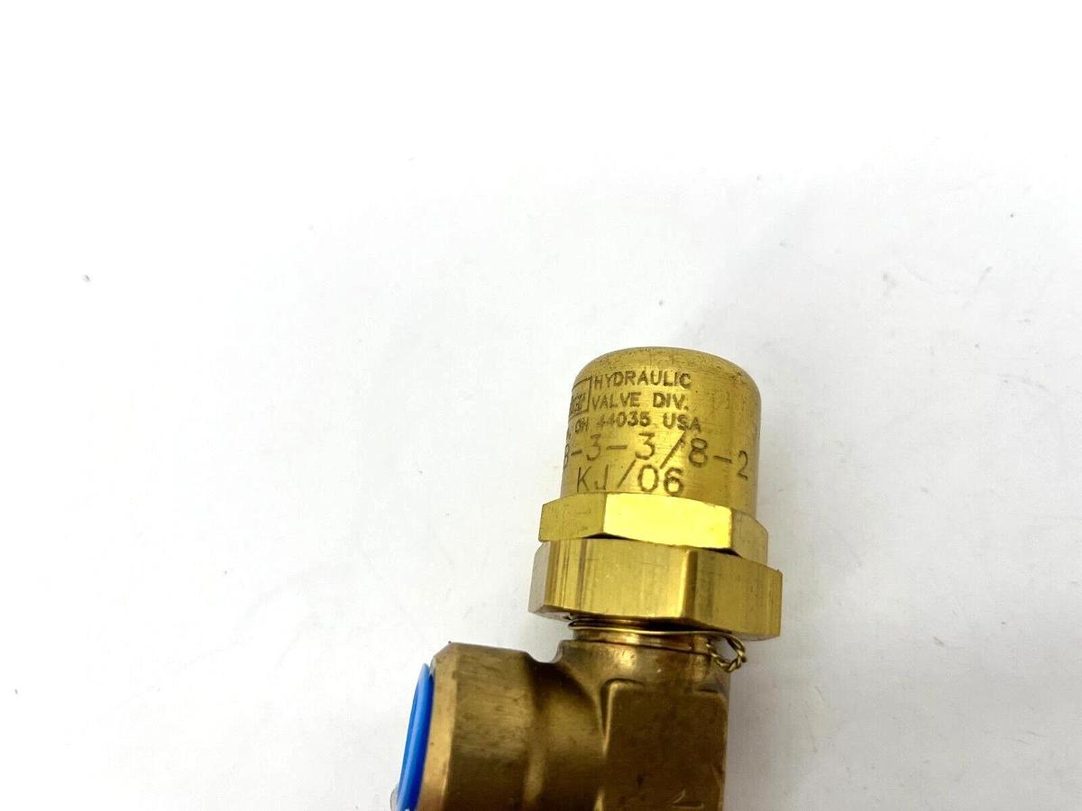 New Parker 637B-3-3/8-2 Brass Relief Valve 90PSI Set Pressure