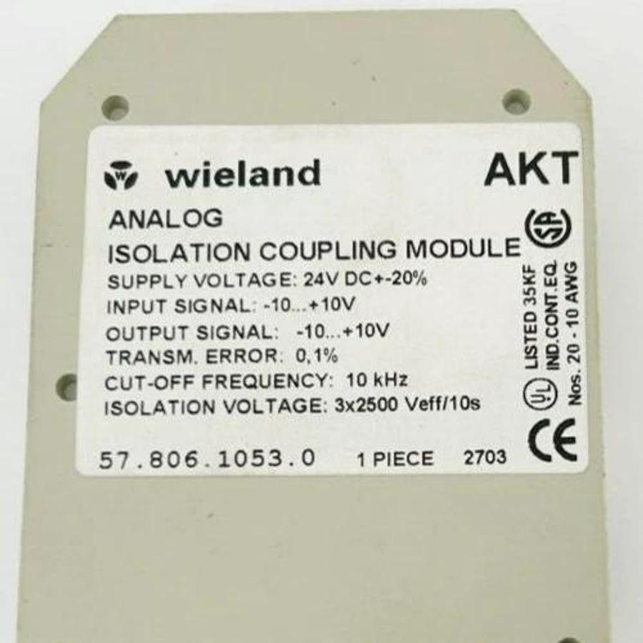 New Wieland 57.806.1053.0 AKT Analog Isolation Coupling Module 24VDC