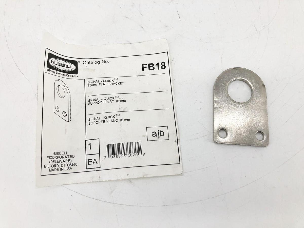 New Hubbell FB18 Signal-Quick Flat Bracket 18mm Stainless Steel - No Box