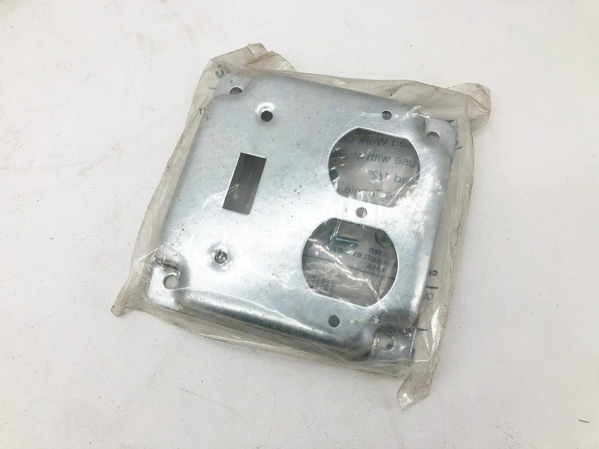 Lot of 3 New Hubbell Raco 906C 4" Covers For One Toggle & One Duplex Receptacle