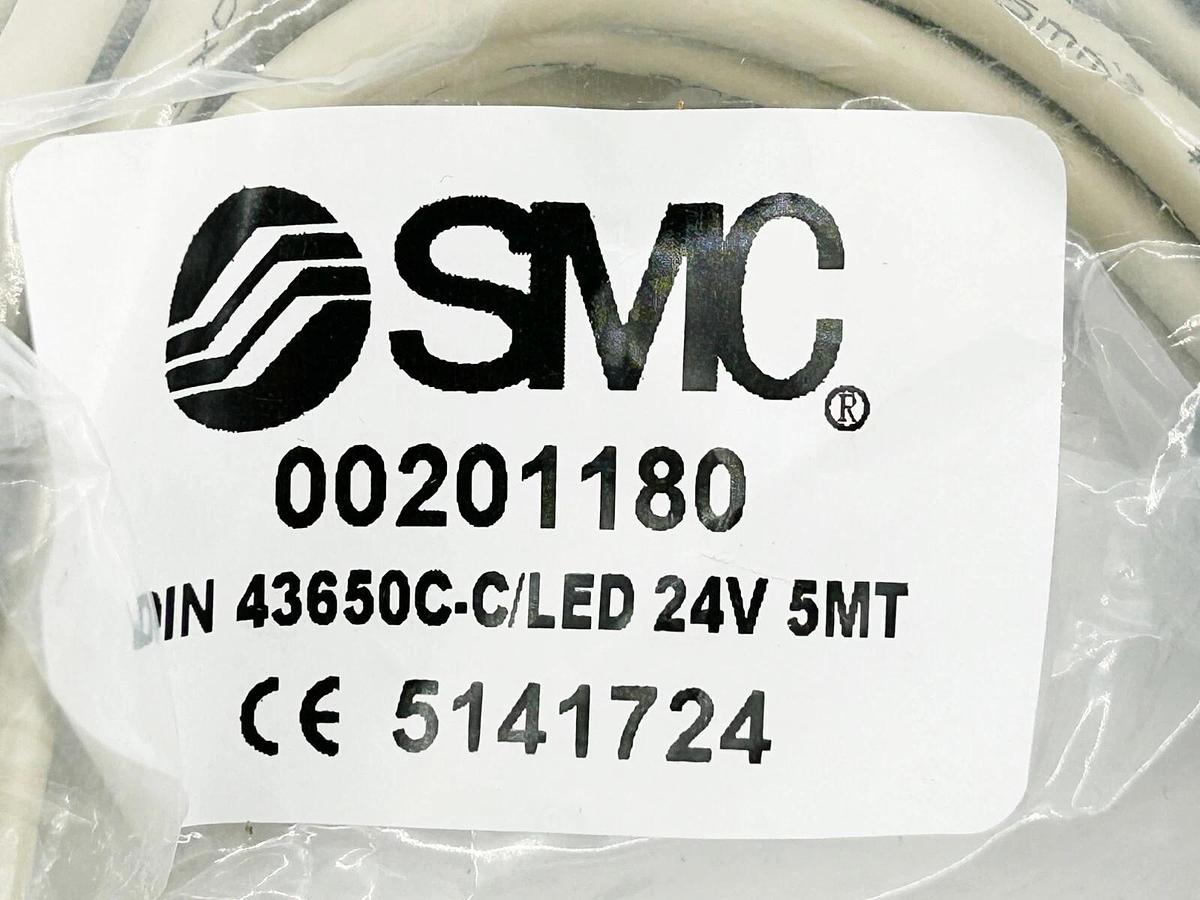 New SMC 00201180 Cordset 43650C-C/LED 24V 5MT
