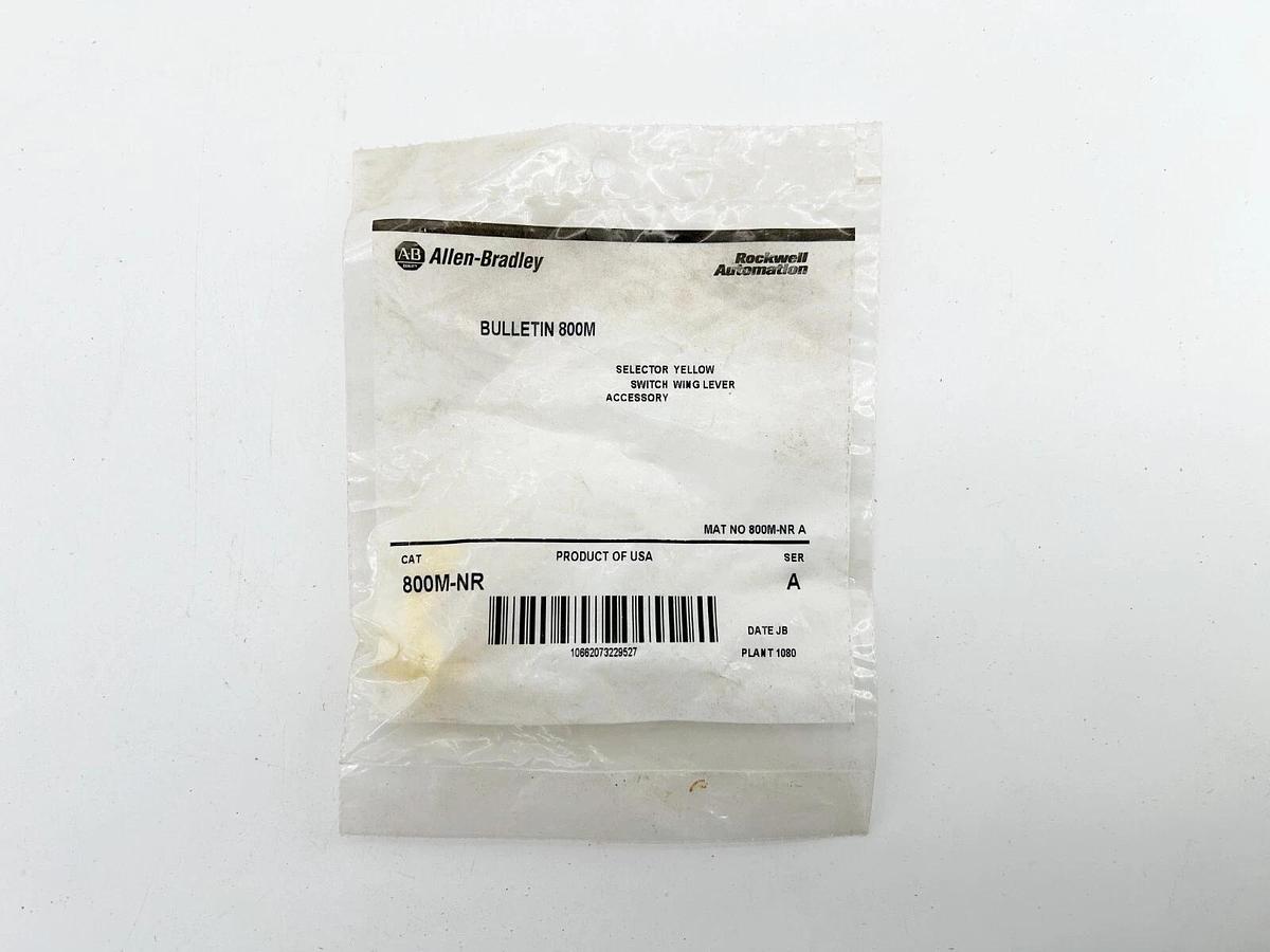 New Allen Bradley 800M-NR Selector Switch Wing Lever 22MM Yellow Ser.A