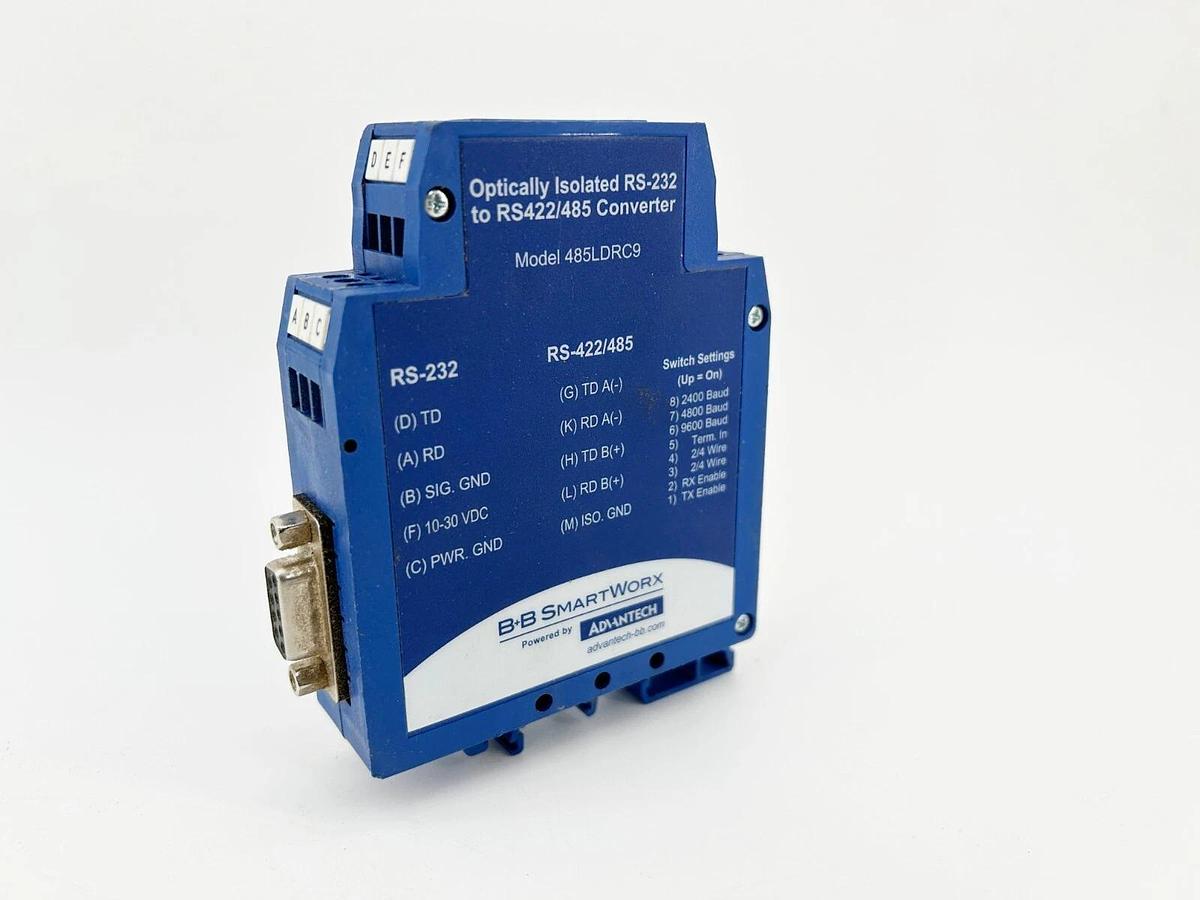 Used B&B Smartworx 485LDRC9 Optically Isolated RS-232 to RS-422/485 Converter