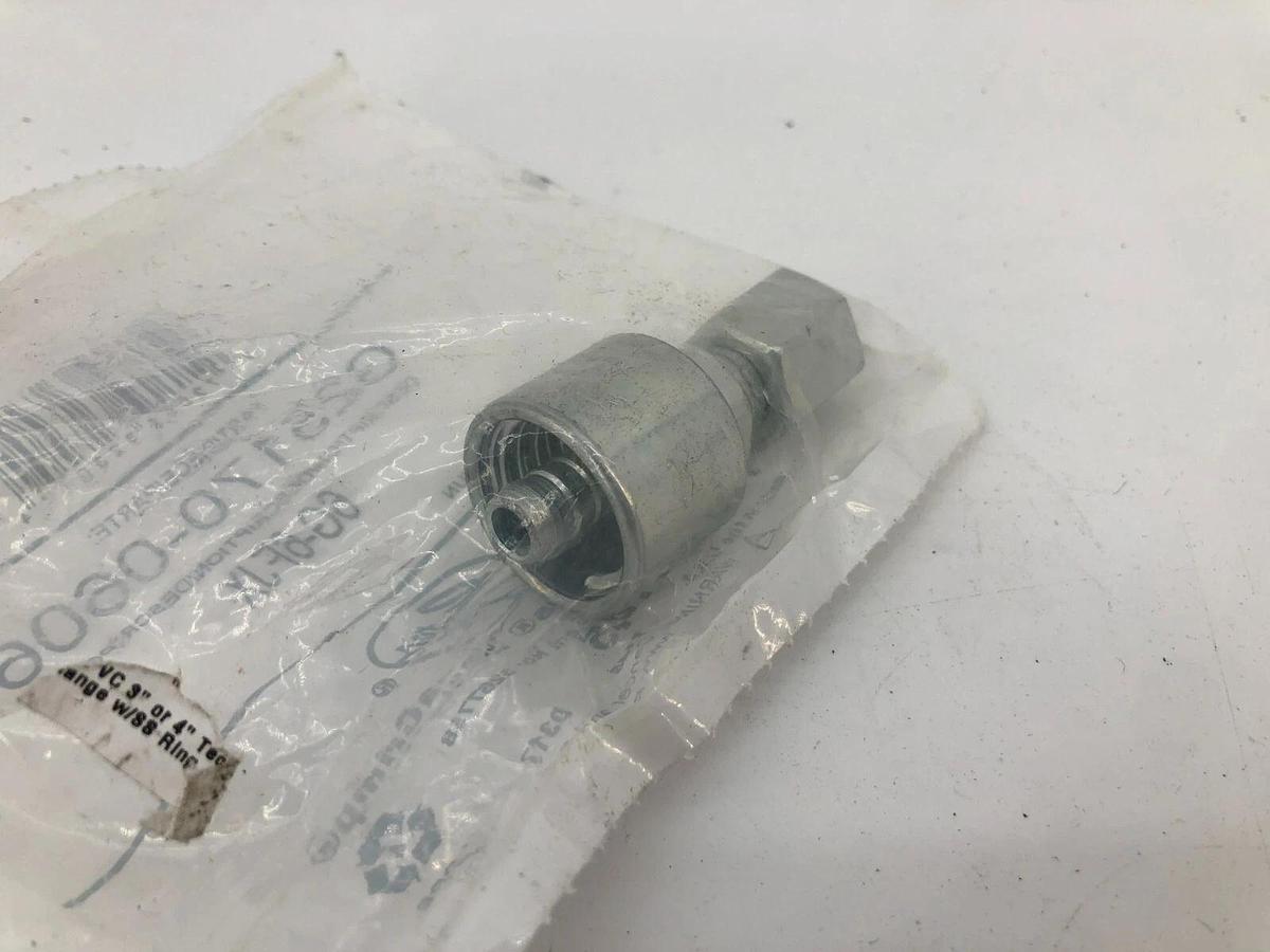 Lot of 2 New Gates 6G-6FJX Hydraulic Hose Fittings G25170-0606