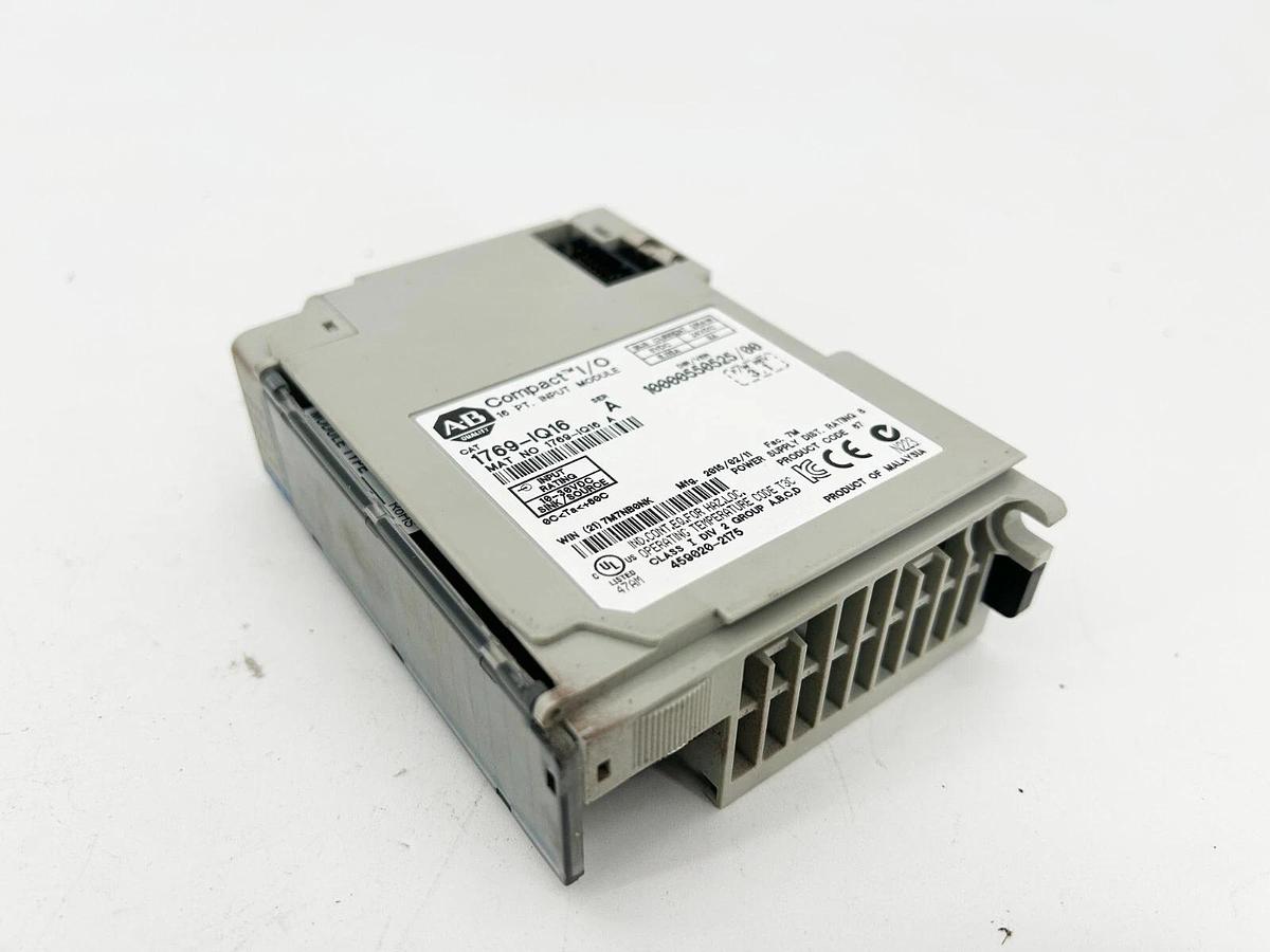Used Allen Bradley 1769-IQ16 I/O Module 16 PT 24VDC Sink/ Source Input SER A