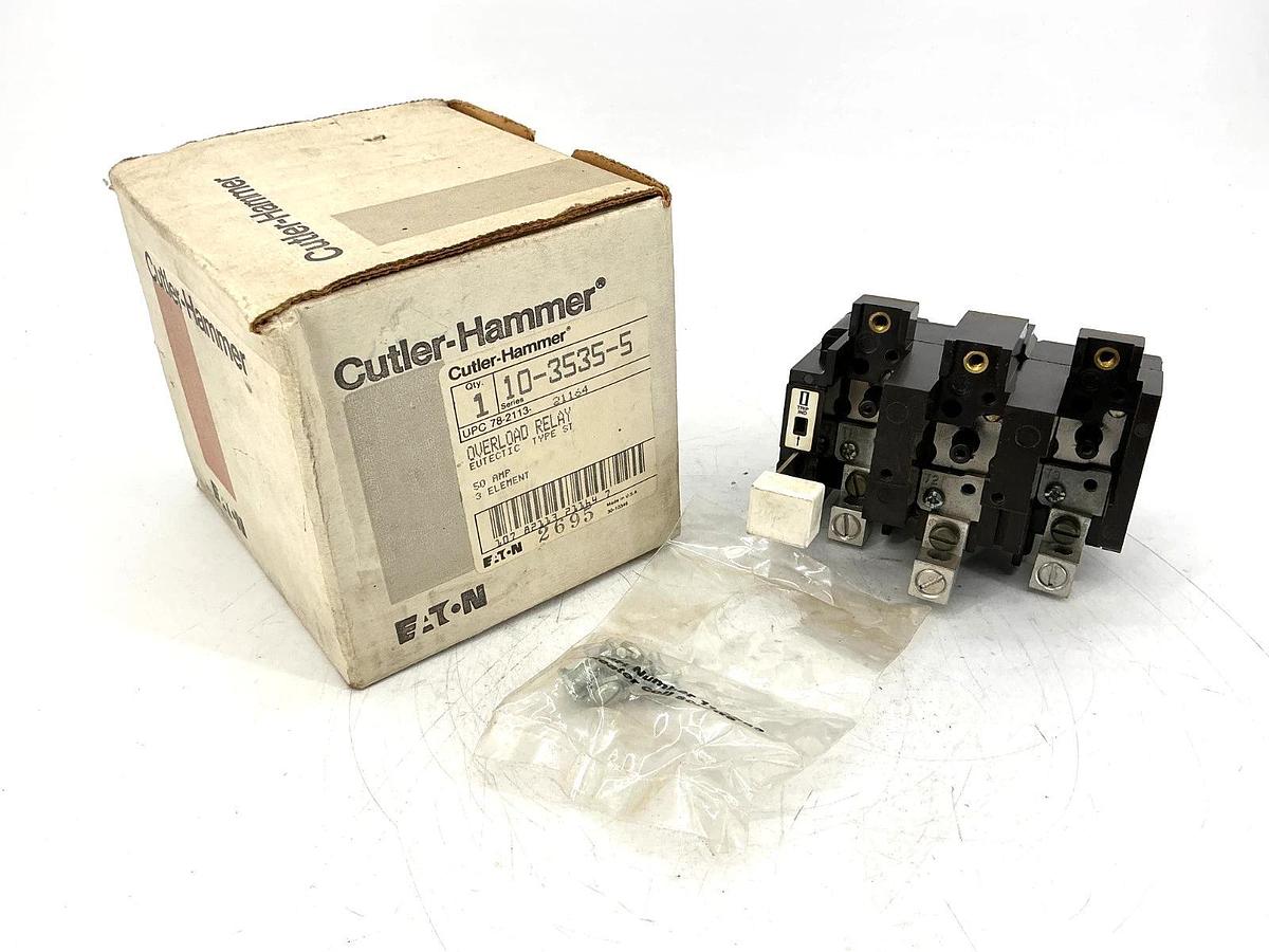 New Eaton Cutler-Hammer 10-3535-5 Overload Relay Eutectic Type ST 3-Element 50A