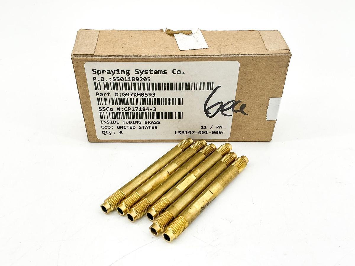 New Lot of 6 Spraying Systems CP17184-3 Inside Tubing Brass G97KH0593