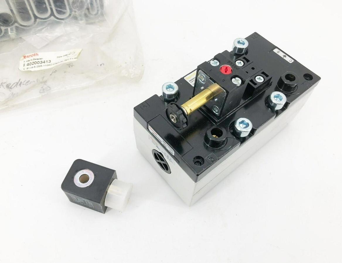 New Rexroth R402003413 Solenoid Valve V581-I4-5/2SR-110AC-CNO-AL-INT-T1-4I4-5