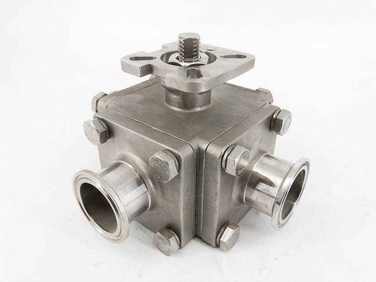 New Haitima 1-1/2" CF8M 200WOG Stainless Steel Sanitary Valve 3-Way - No Box