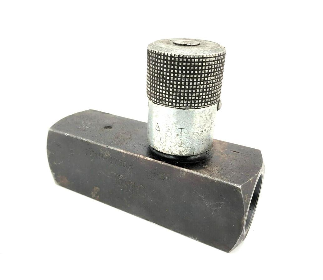 Used DMIC FC1H-0750S Flow Control Valve, 3000psi, 3/4" NPT