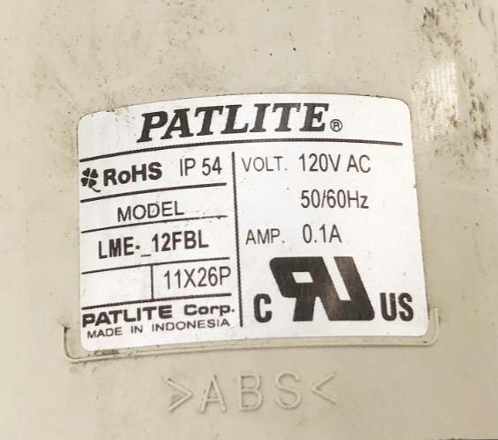 Used Patlite LME-12FBL Red Tower Light 120VAC 50/60Hz 0.1A
