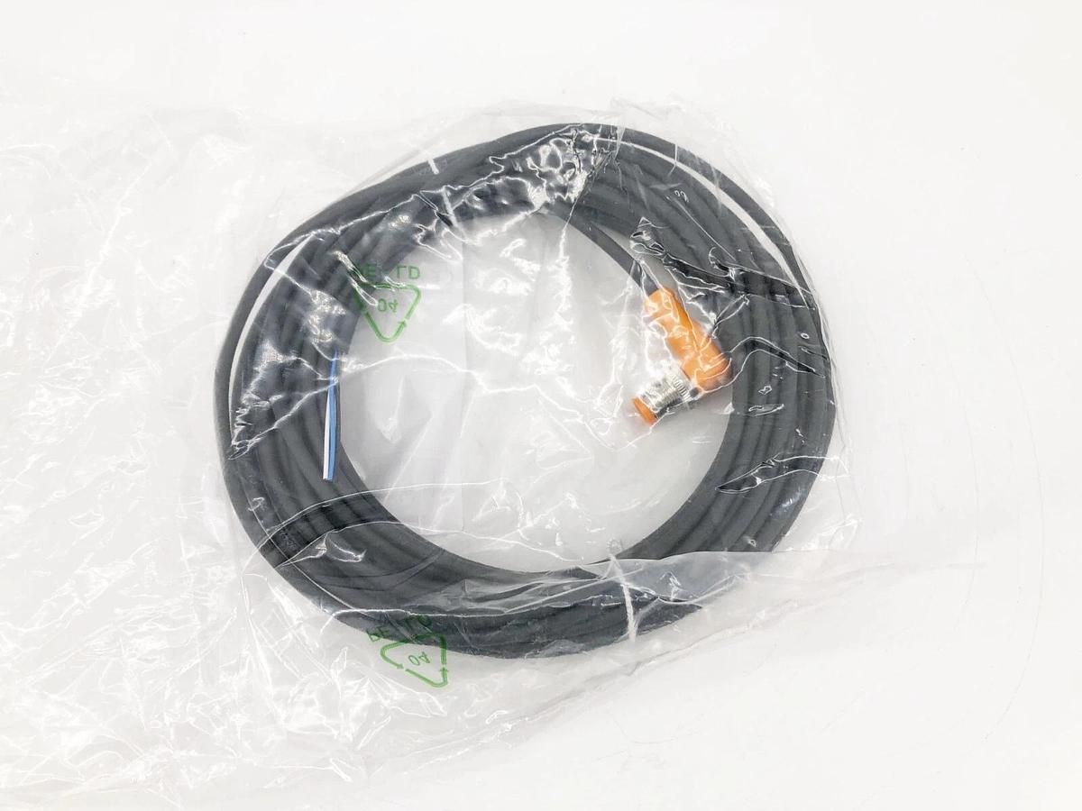 New IFM Efector EVC081 Male Cordset M12 4A 250AC/300DC 10m Length