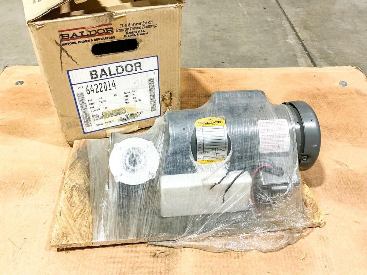 New Baldor 6422014 Gear Motor .42 HP 1PH 115V 20:1 Ratio 85RPM 33E303W506K1