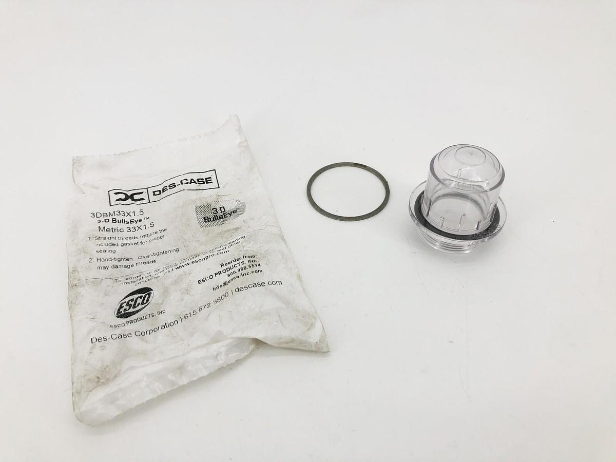 New Des-Case 3-D BullsEye Metric 33X1.5 Sight Glass 3DBM33X1.5