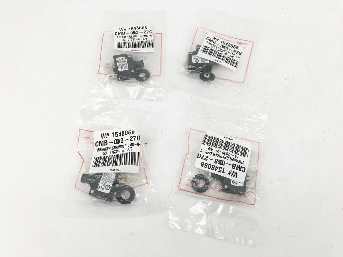 Lot of 4 New Carling CMB-053-27G3N-W-A/05-XG Circuit Breaker Push Reset 4VA62