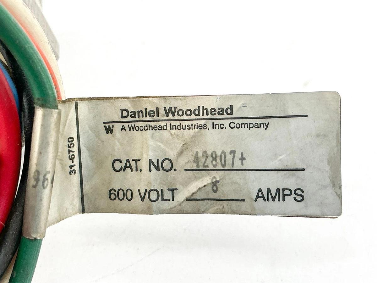 New Daniel Woodhead 42807 Cordset 7P 600V 8A - No Box