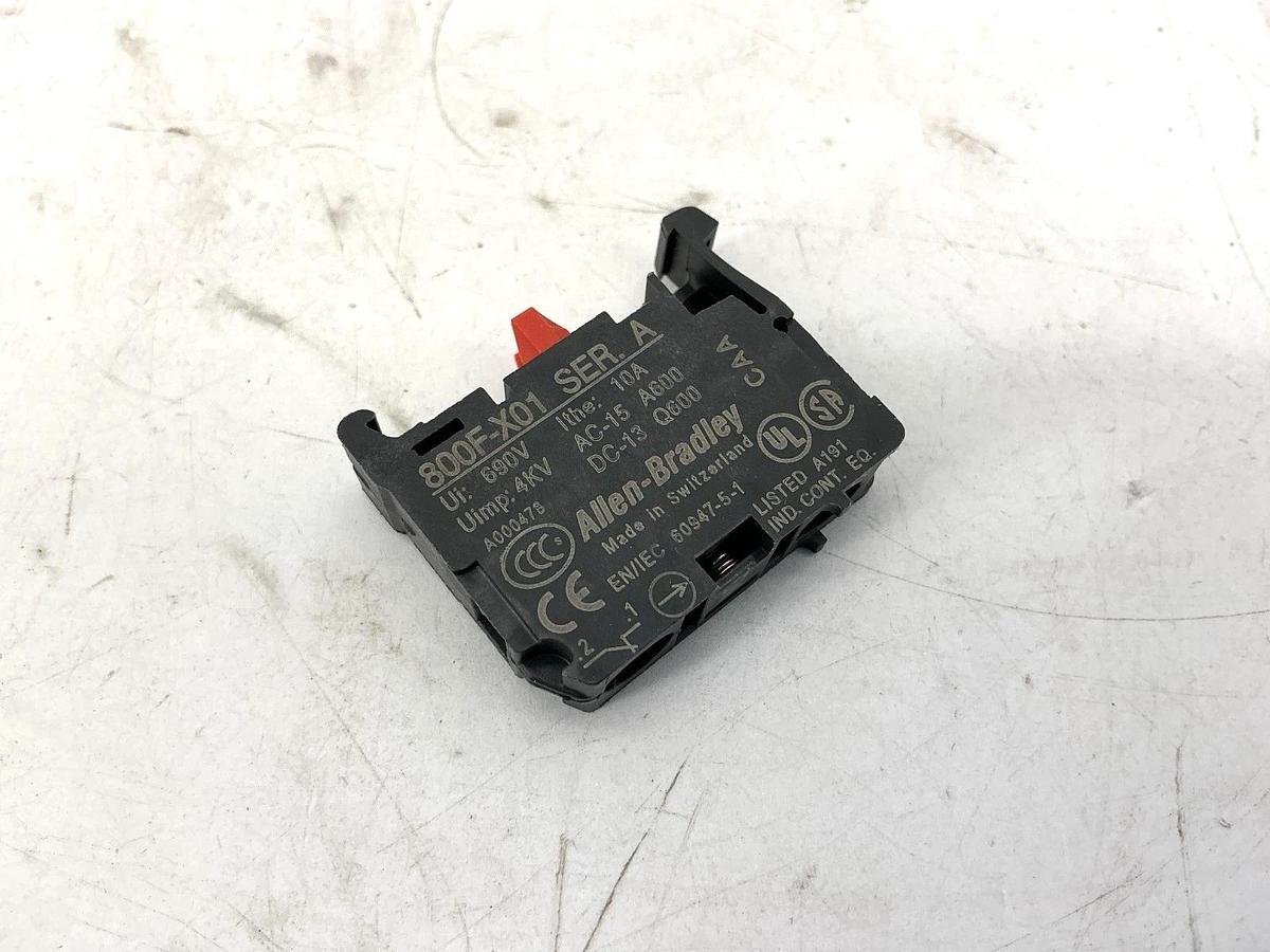 Lot of 3 New Allen Bradley 800F-X01 Ser A Contact Block / Cartridge 1NC 10A 690V