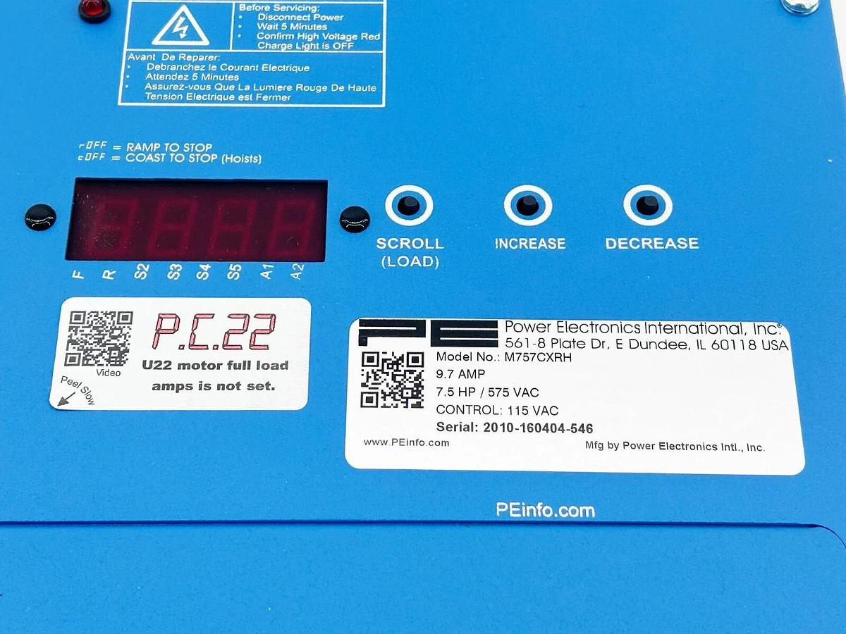 New PE M757CXRH Crane Hoist Motor Control Drive 7.5HP 9.7FLA 575V
