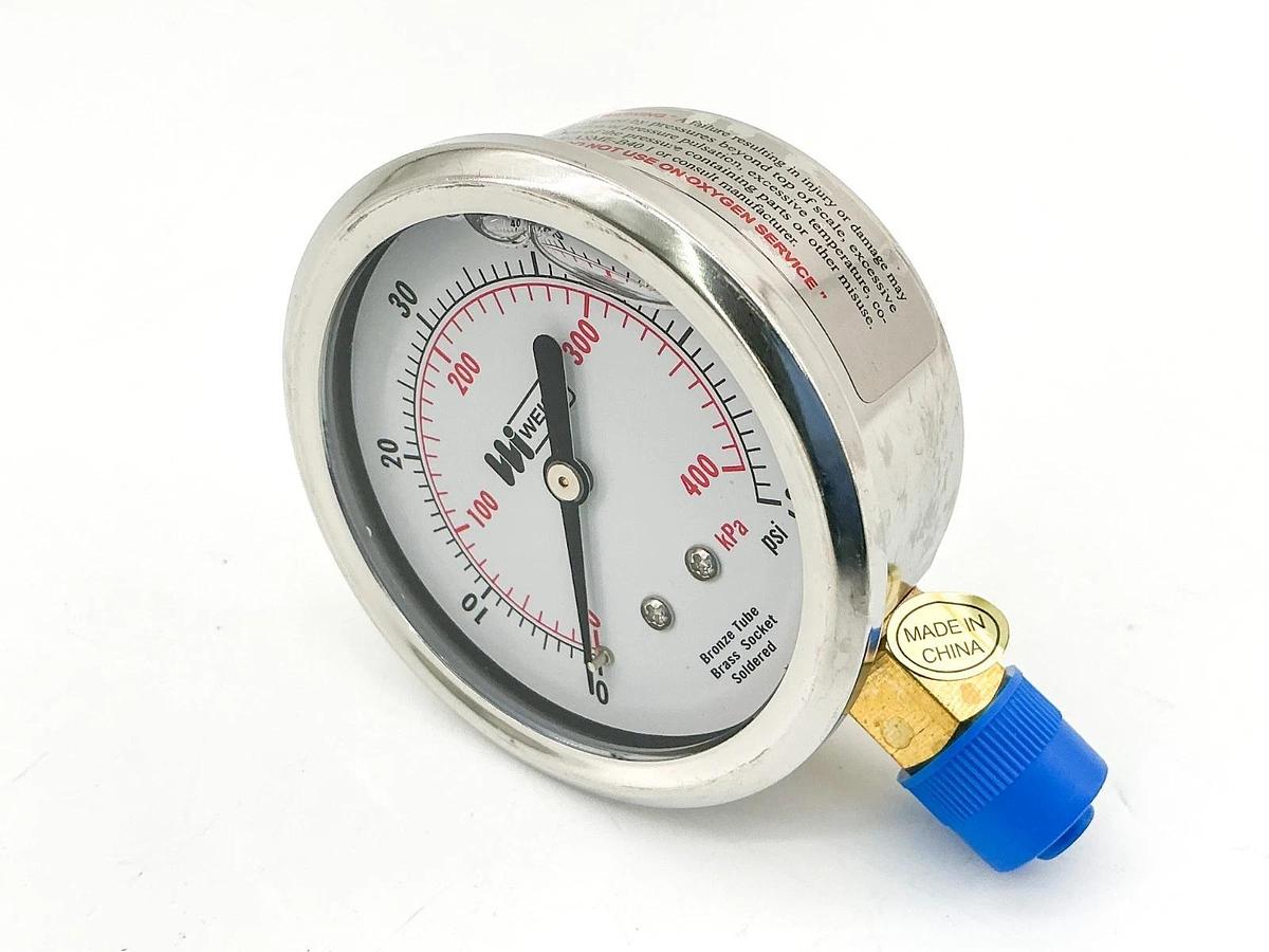 New Weiss LF251-060-4L Pressure Gauge 0-60PSI 1/4" NPT 2.5" Face