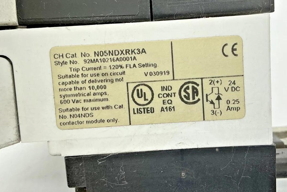 Used Eaton Cutler-Hammer N101DS2K3A Starter 3P 45A N04NDS2X3N N05NDXRK3A