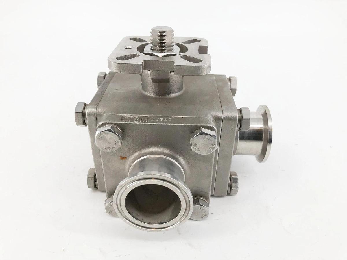 New Haitima 1-1/2" CF8M 200WOG Stainless Steel Sanitary Valve 3-Way - No Box