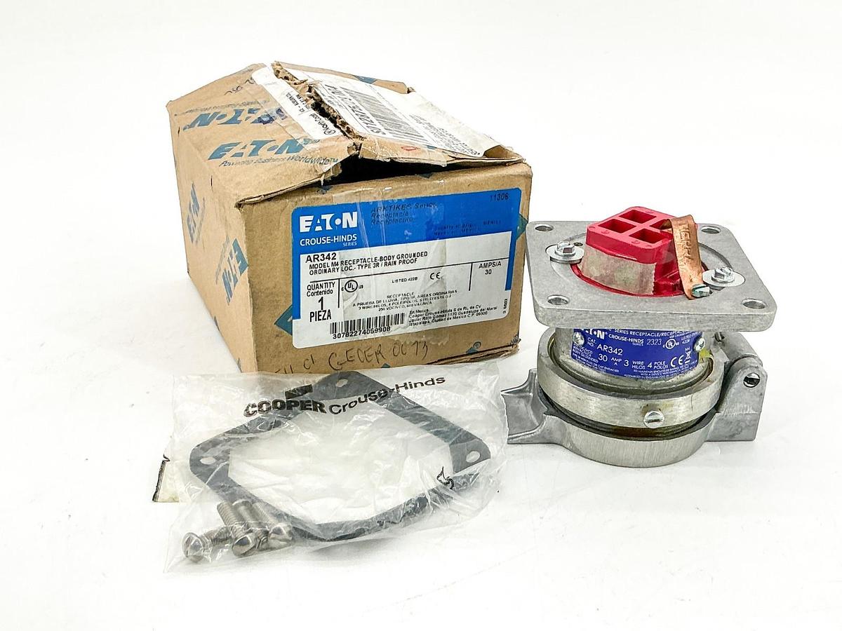 New Eaton Crouse-Hinds AR342 M4 Receptacle Body 4P 250/600V 30A