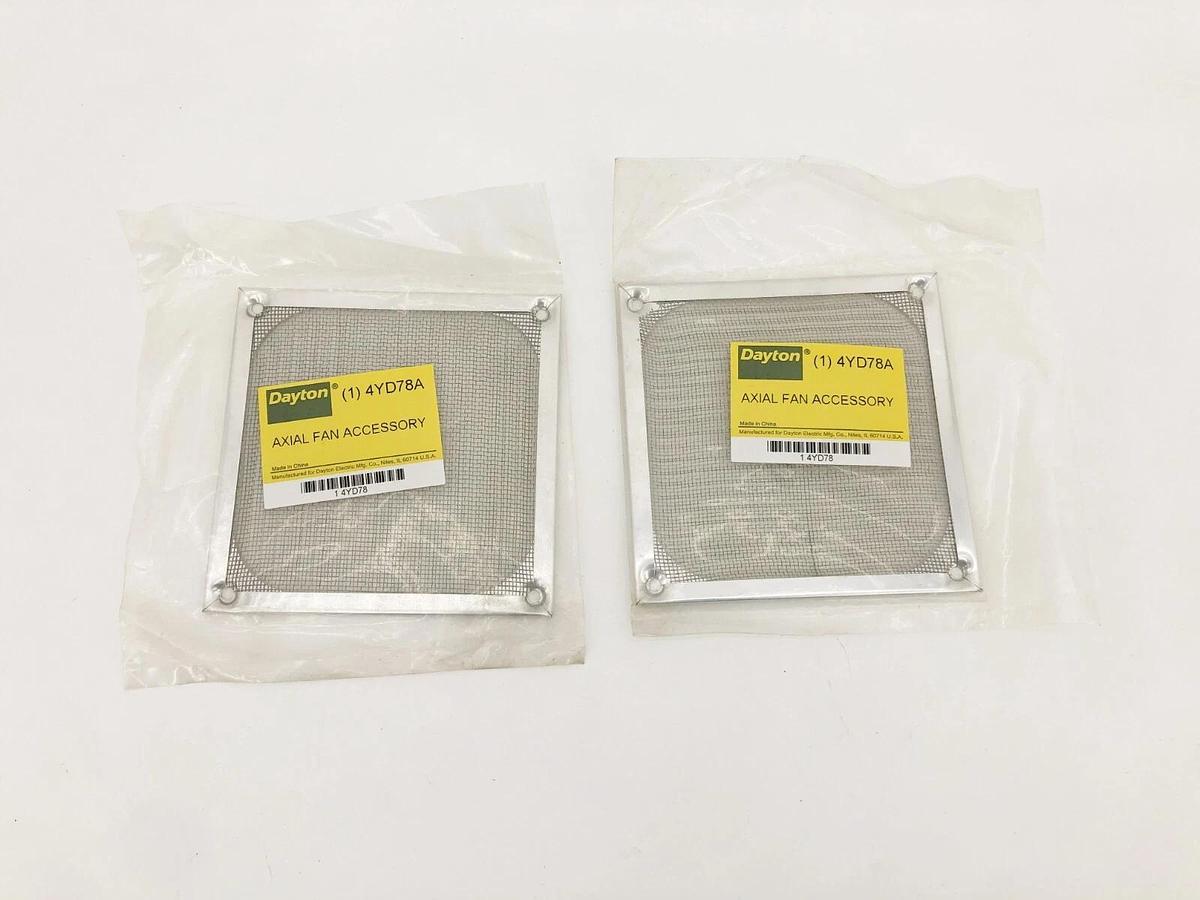 Lot of 2 New Dayton 4YD78A Compact Axial Fan Guards Aluminum Mesh
