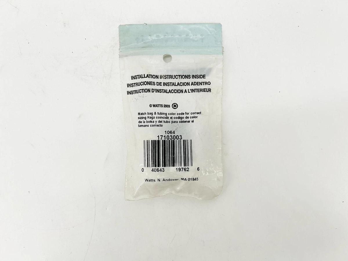 New Lot of 3 Watts PL-3003 Quick Connect Tee 1/4" OD 1/8" CTS