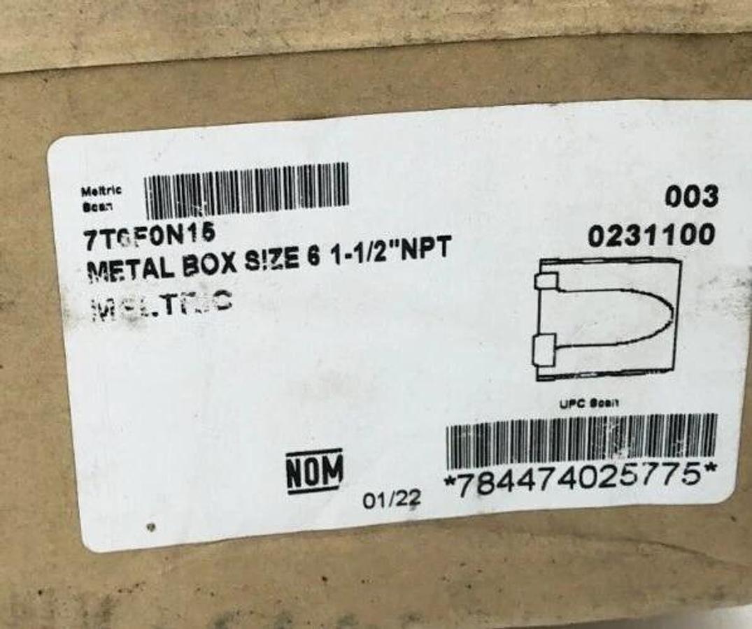 New Meltric 7T6F0N15 Metal Box 1-1/2" NPT Size 6