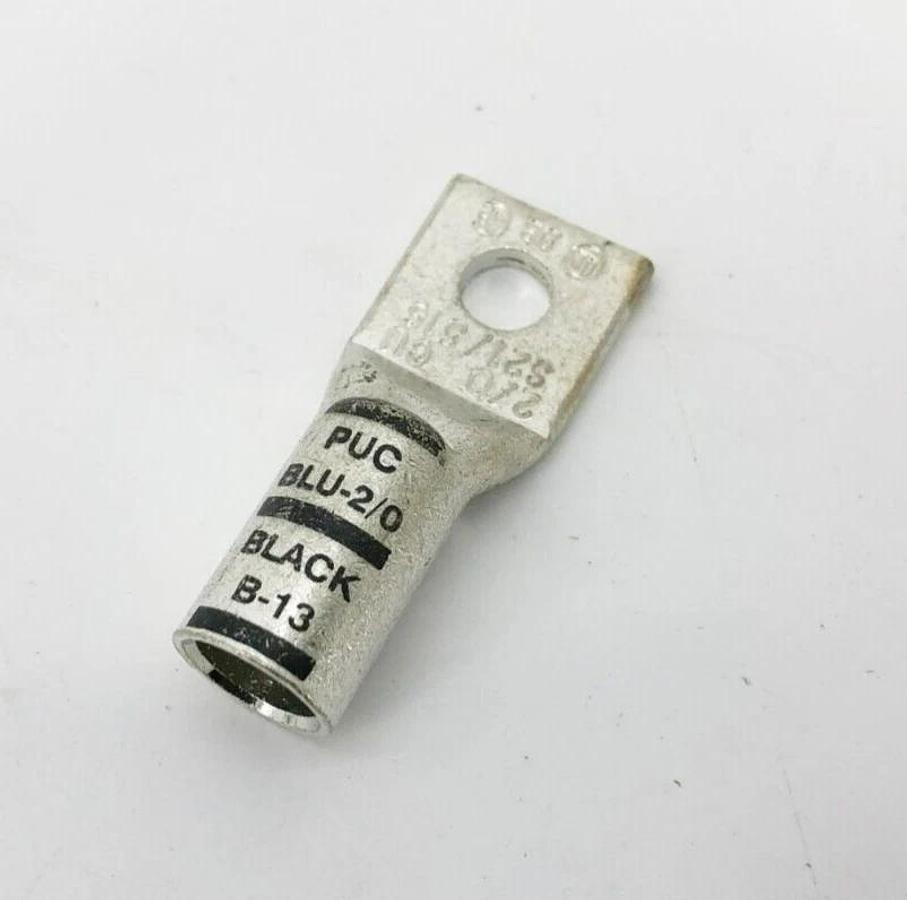 Lot of 6 New Penn-Union BLU-2/0 1-Hole Crimp Lugs Black B-13