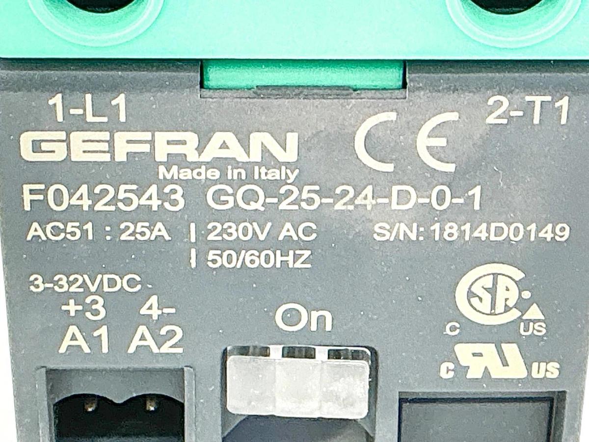 New Gefran F042543 GQ-25-24-D-0-1 Solid State Relay 25A 230V