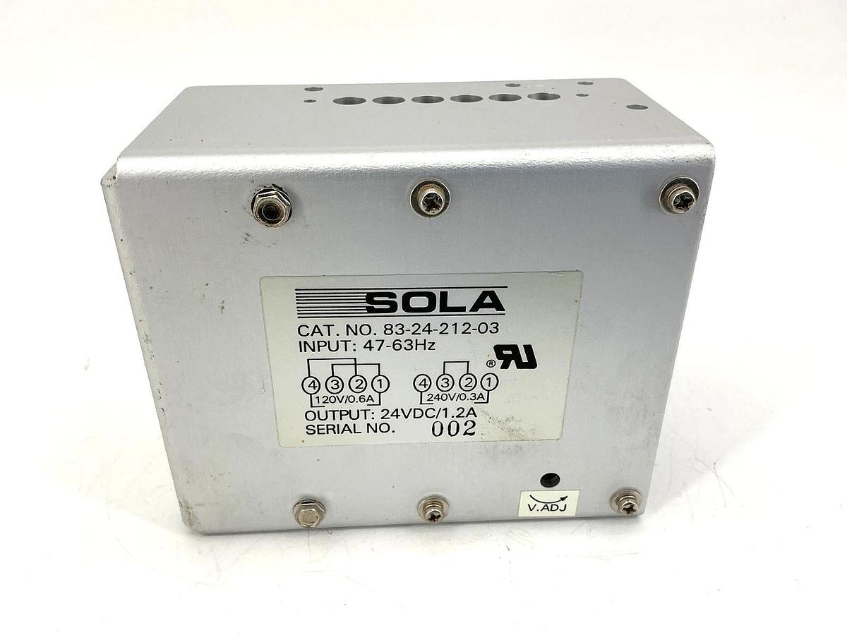 New Sola 83-24-212-03 Power Supply 120/240VAC 47-63HZ 1.2A 24VDC 50/60HZ -No Box