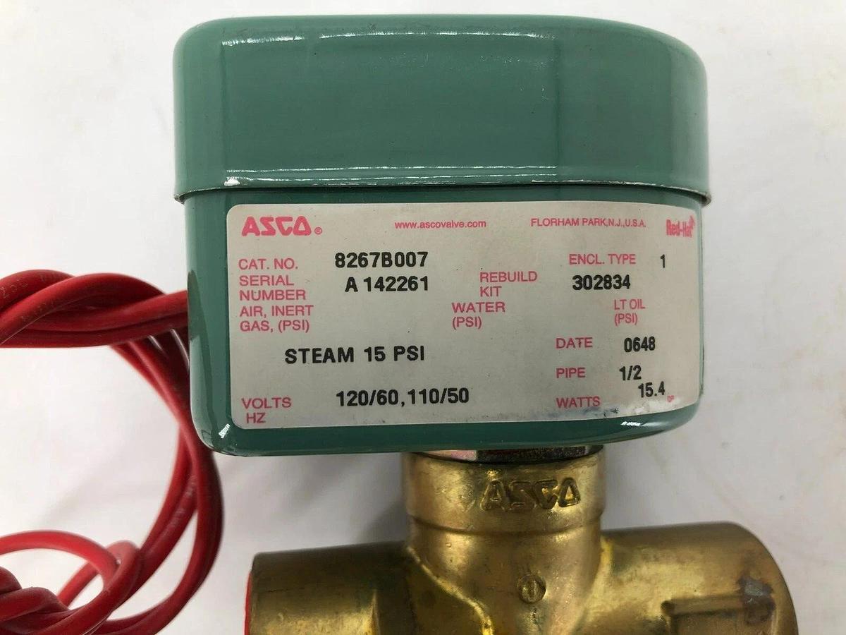 Used New Asco 8267B007 120/60 110/50 Direct Acting Solenoid Valve