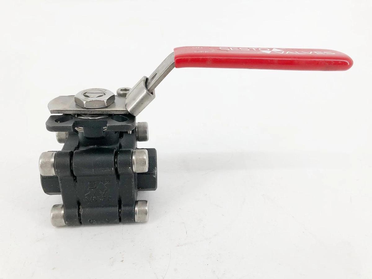 New Sesto Valves M32N-0R-C60F-L Ball Valve 3/8" 2000WOG B16.34 - No Box