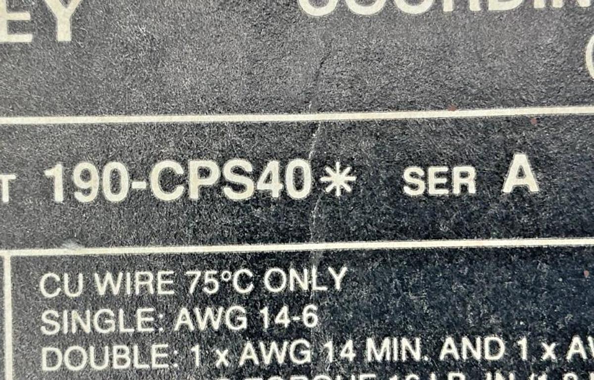 Used Allen Bradley 190-CPS40D Ser A Coordinated Protected Starter 110/120V 190-CPS40*