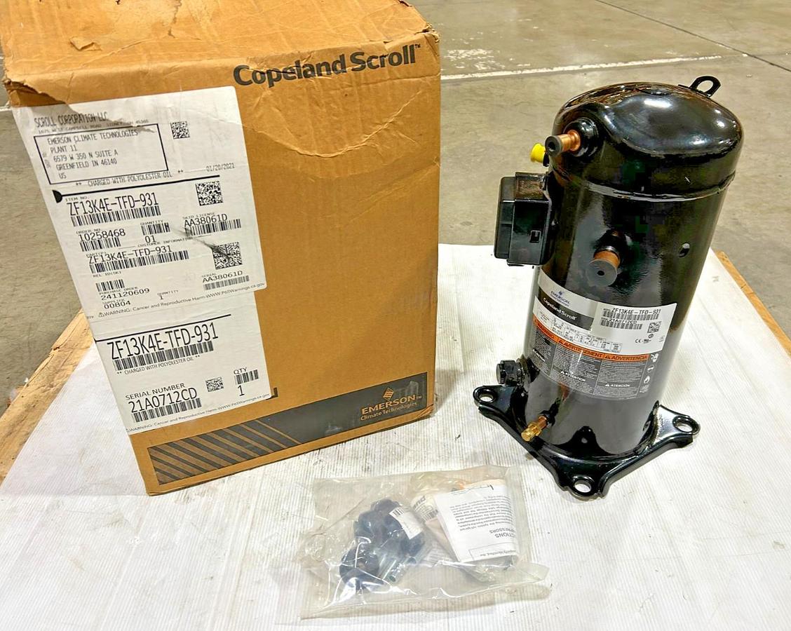 New Copeland ZF13K4E-TFD-931 Scroll Compressor 460V 3PH POE
