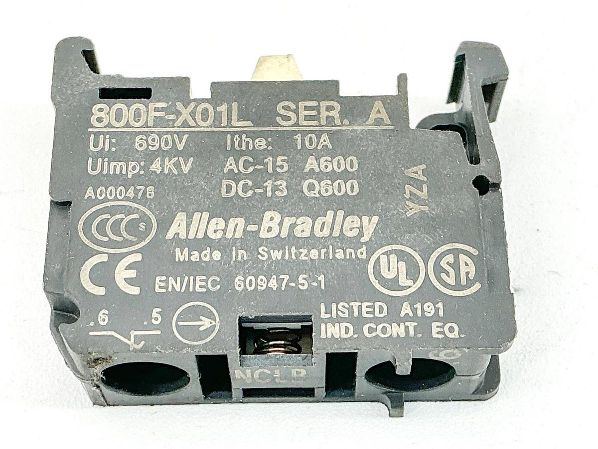 New Lot of 3 Allen Bradley 800F-X01L Contact Block 690V 4KV 10A Ser.A - No Box