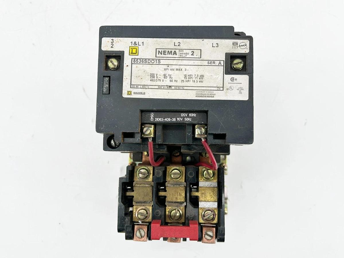 Used Square D 8536SDO1V02S Starter NEMA Size 2 575V 60Hz 25HP 3P Ser.A