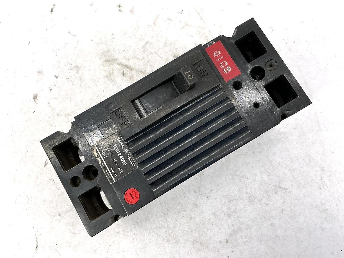 Used GE General Electric TED124010 Circuit Breaker 2-Pole 10A 480VAC