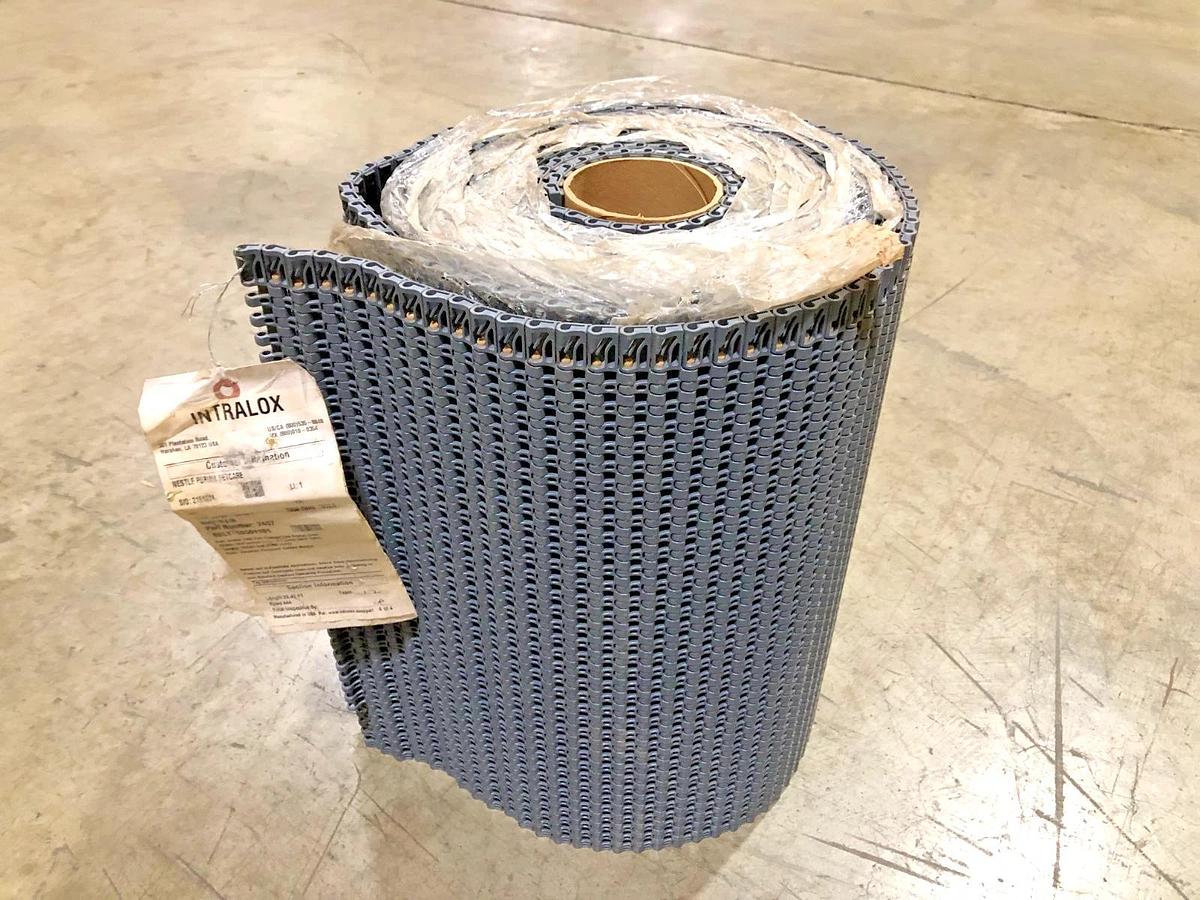 New Intralox 7407 Series 1000 Flat Friction Top Acetal Gray 22.43FT x 18" No Box