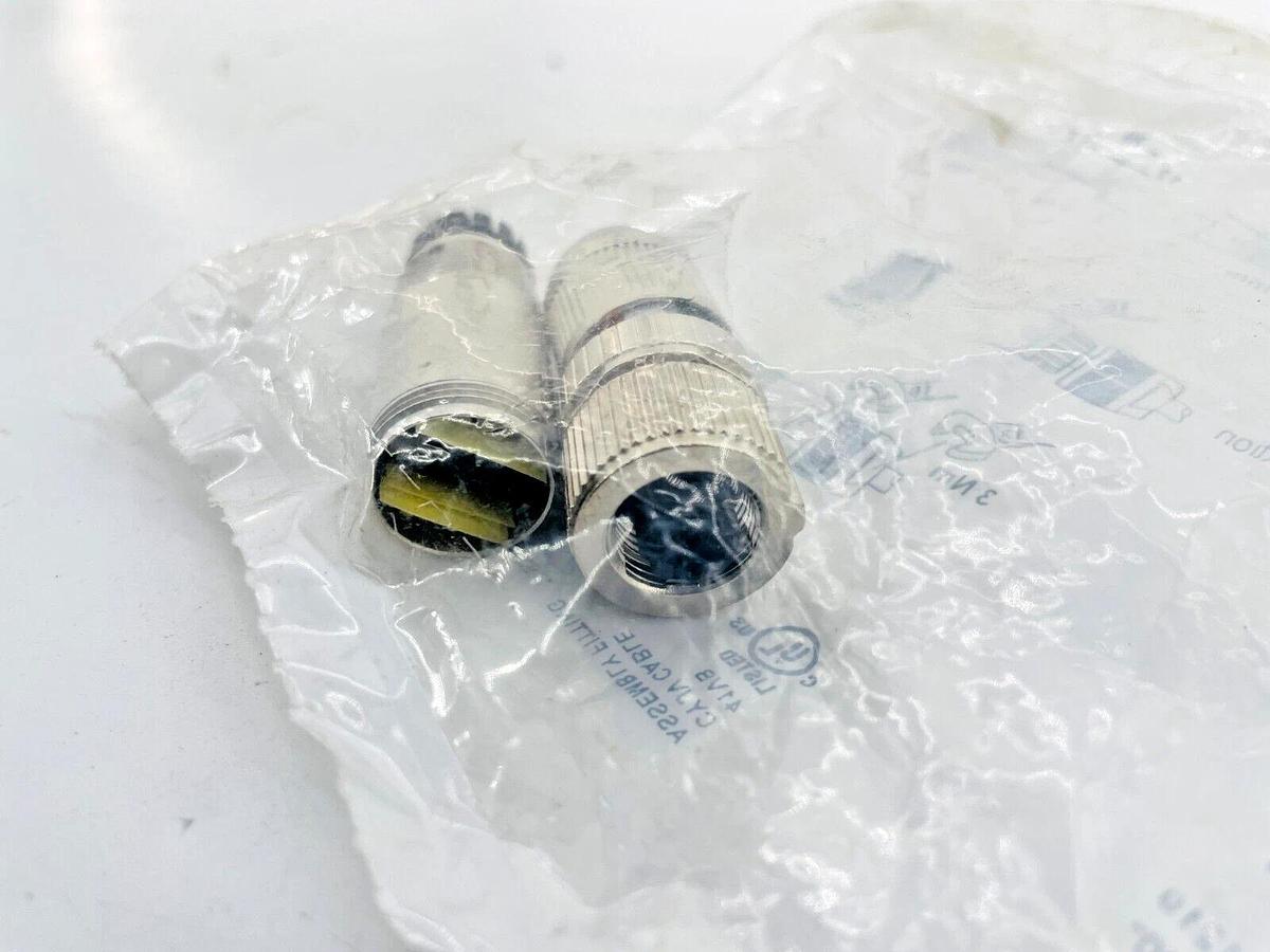 Lot of 2 New Lutze 490213 M12 Connector Female Straight KUGK4-M12 (C)-D FK