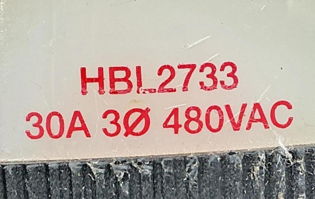 Used Hubbell HBL2733 Twist Lock Connector 30A 3PH 480V
