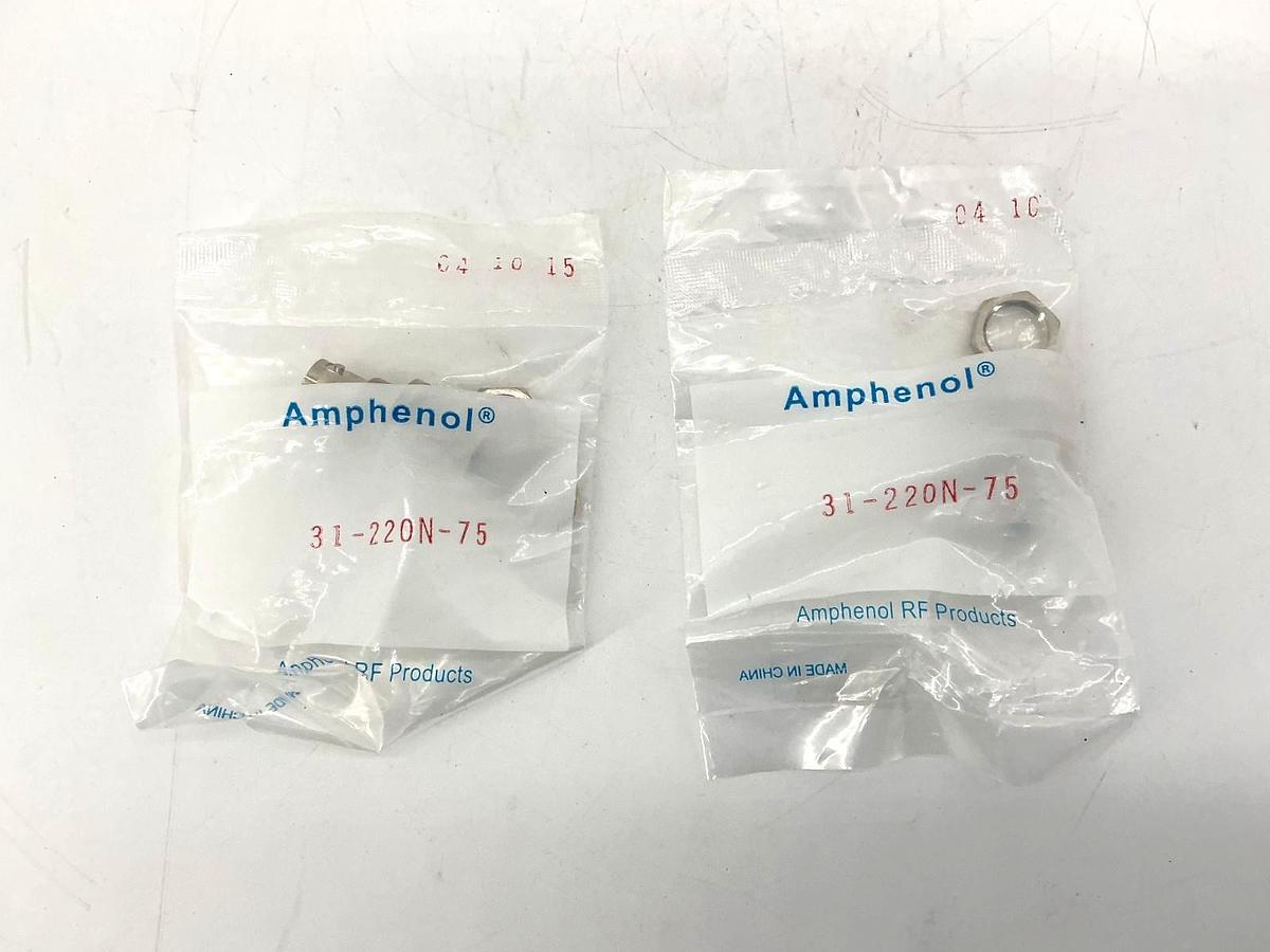 Lot of 2 New Amphenol 31-220N-75 Bulkhead Adapter 31220N75