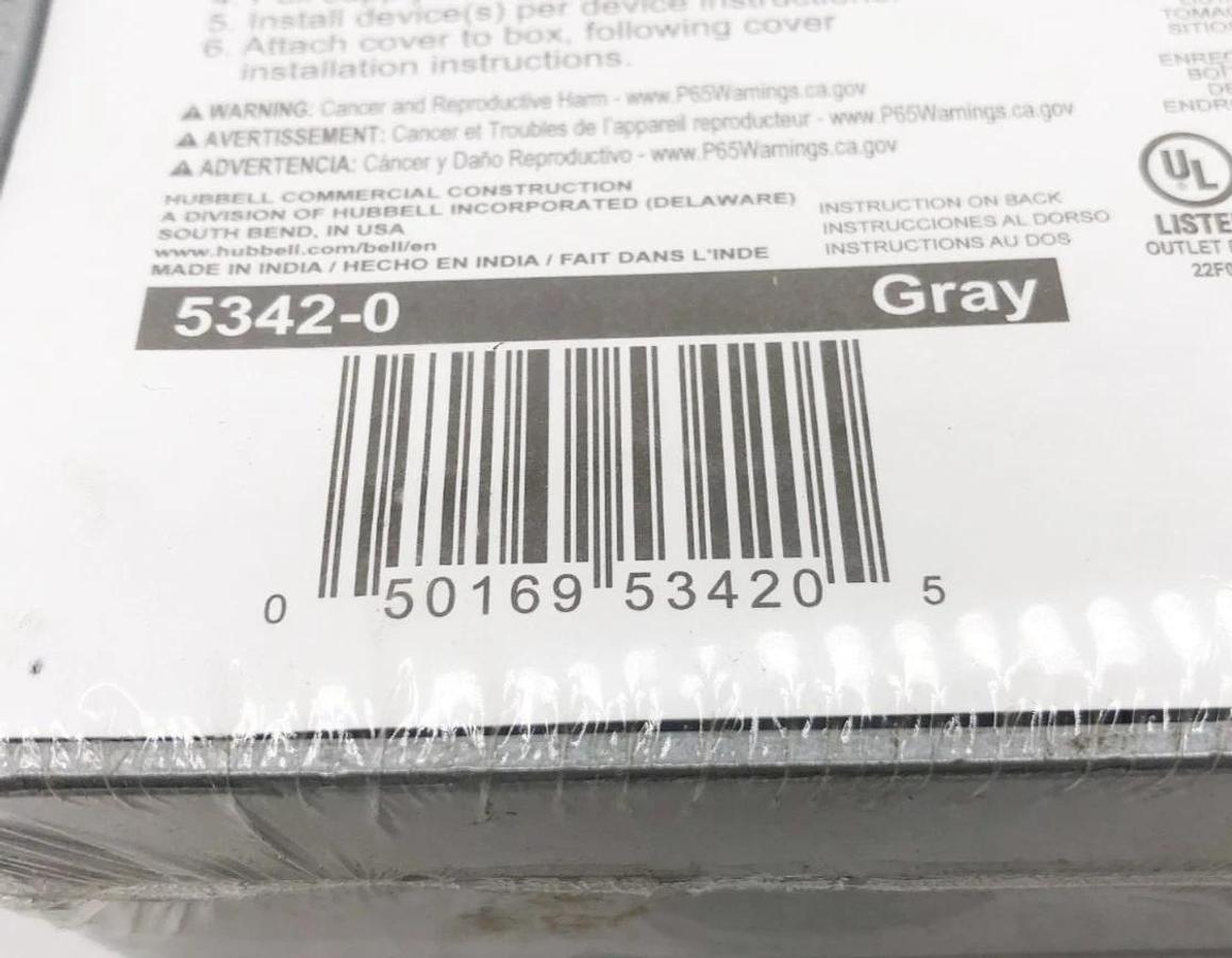 Lot of 2 New Bell 5342-0 Weatherproof Electrical Boxes 2-Gang 32 Cu. In. 3/4"