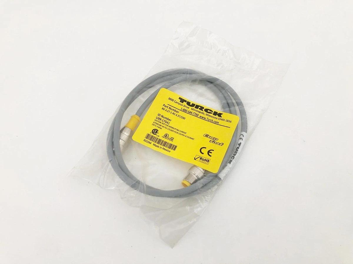 New Turck RK 4.5T-1-RS 4.5T/S90 Eurofast Cordset 250V 4A U99-17541