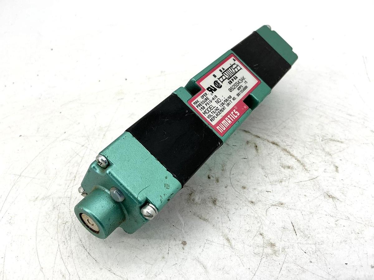 Used Numatics 082SS43AK Solenoid Valve 150PSIG-Air 0.15A 110/120V 50/60HZ