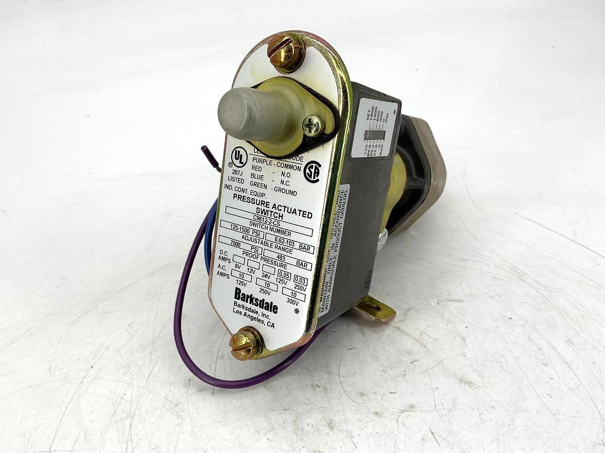 New Barksdale C9612-2-CS Piston Pressure Switch Range 125-1500PSI 8.62-103BAR