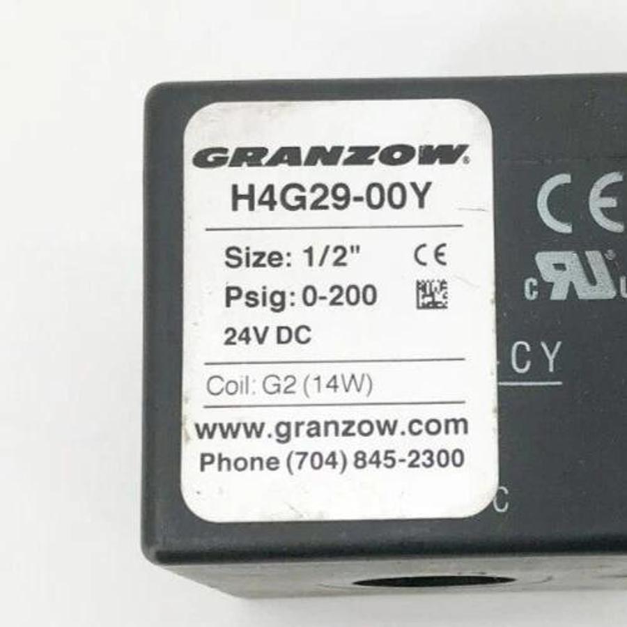 New Granzow H4G29-00Y Solenoid Valve Coil Only 1/2" 24VDC 0-200psig
