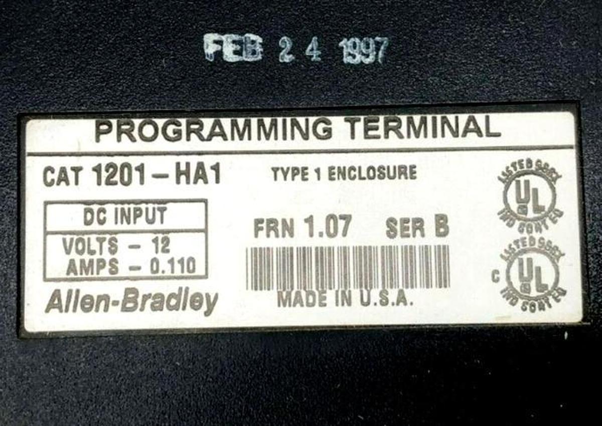 New Allen Bradley 1201-HA1 Ser. B Programming Terminal 12VDC 0.110A